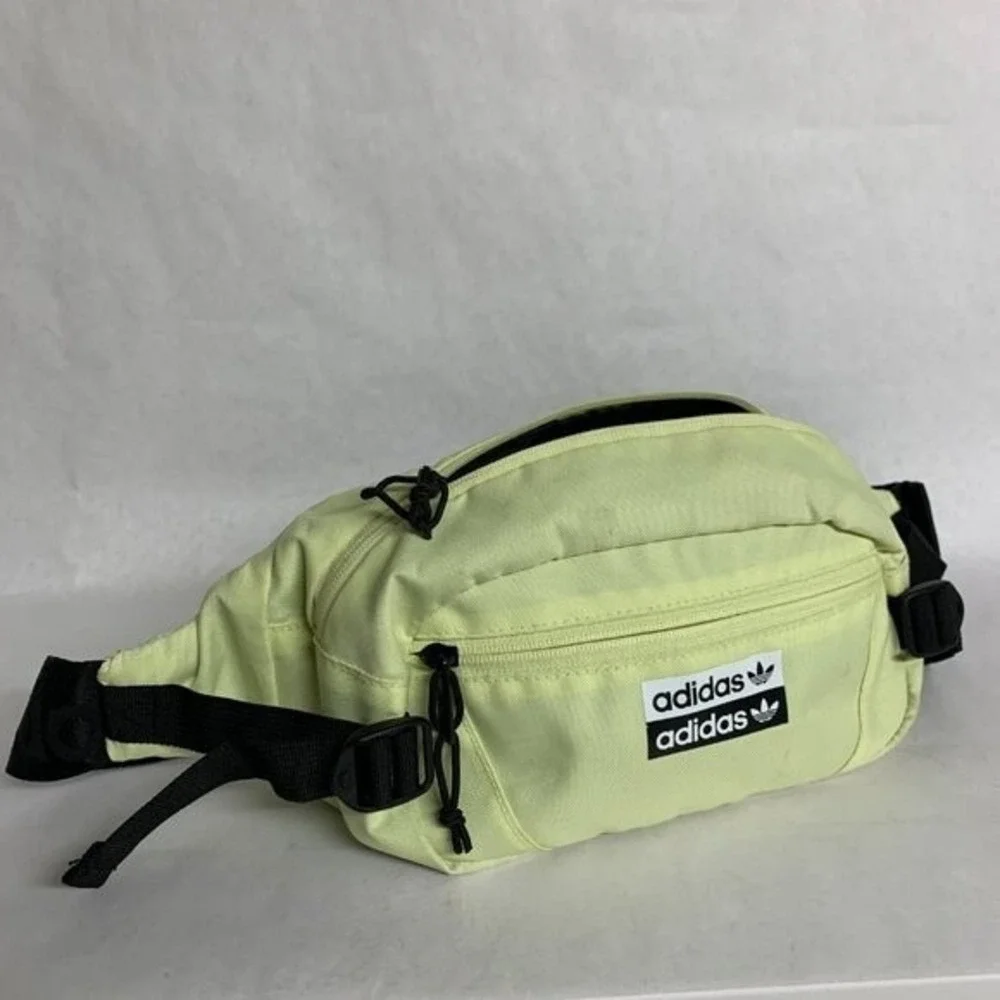 Adidas Utility Yellow And Black Crossbody Wide Strap Fannypack Sling Waistbag